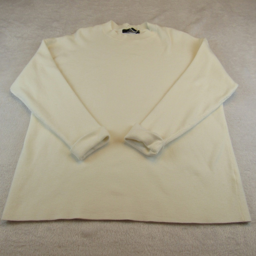 Lillusory Ribbed Oversized Sweater Womens S Cream White Like New Crew Neck Knit